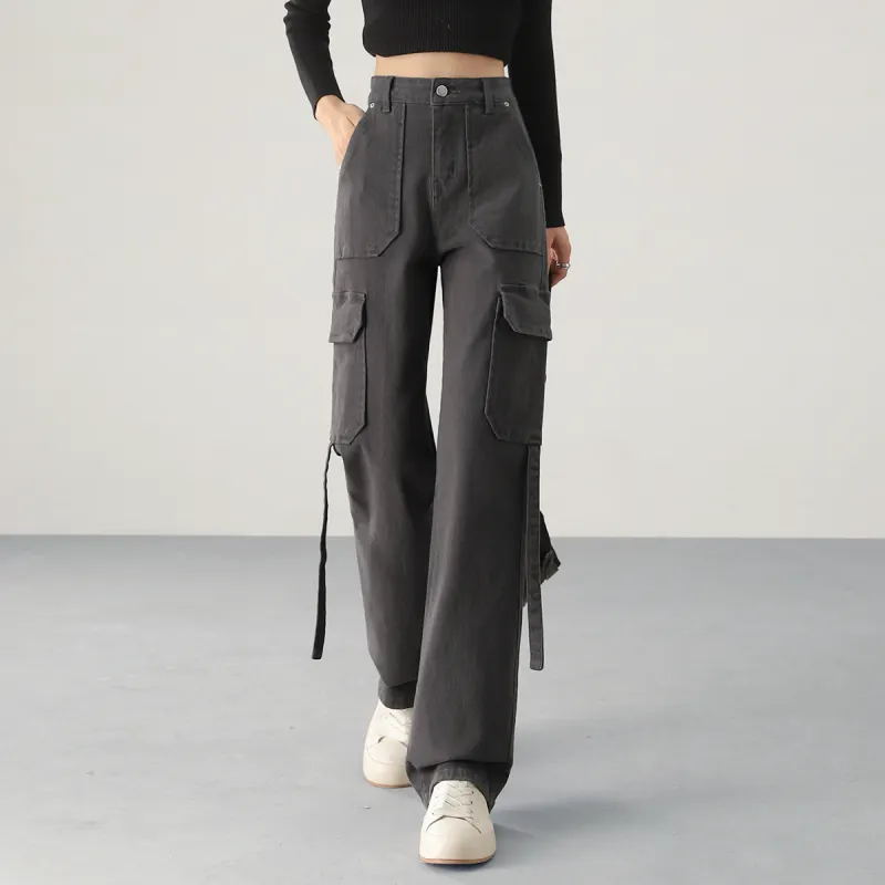 HIPPIEMISS Cargo Pants Women's Gray-6
