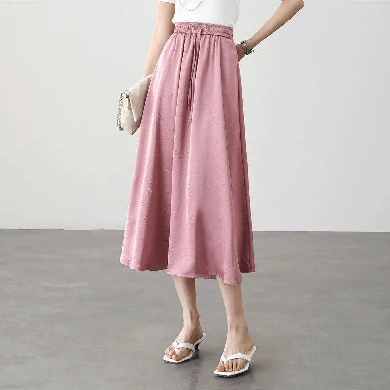 HIPPIEMISS Casual Long Skirts Women's Plum Red-4