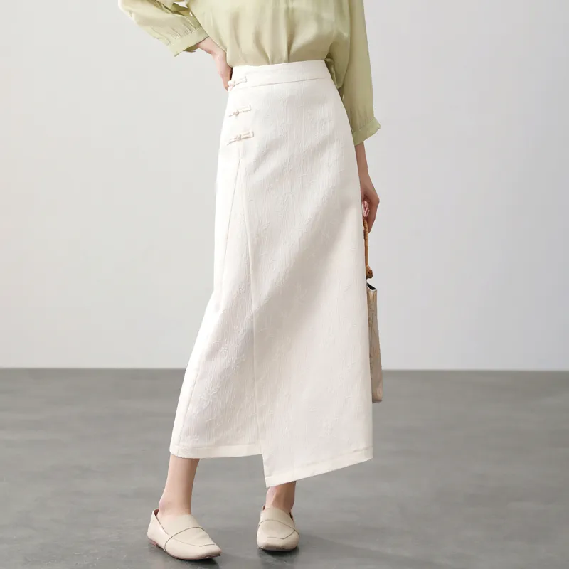 HIPPIEMISS Casual Long Skirts Women's White-6