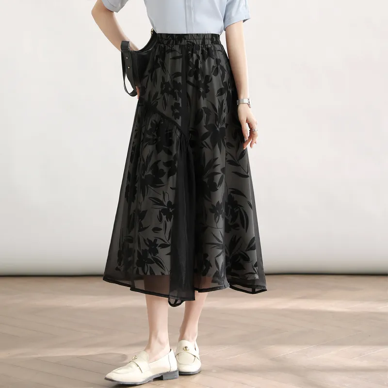 HIPPIEMISS Casual Long Skirts Women's Black-6