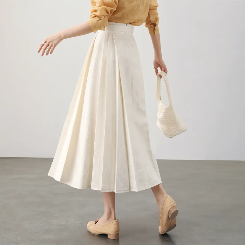 HIPPIEMISS Casual Long Skirts Women's Beige-6
