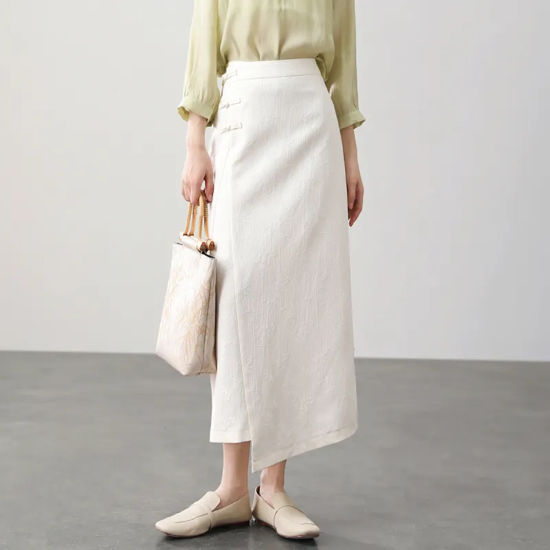 HIPPIEMISS Casual Long Skirts Women's White-4