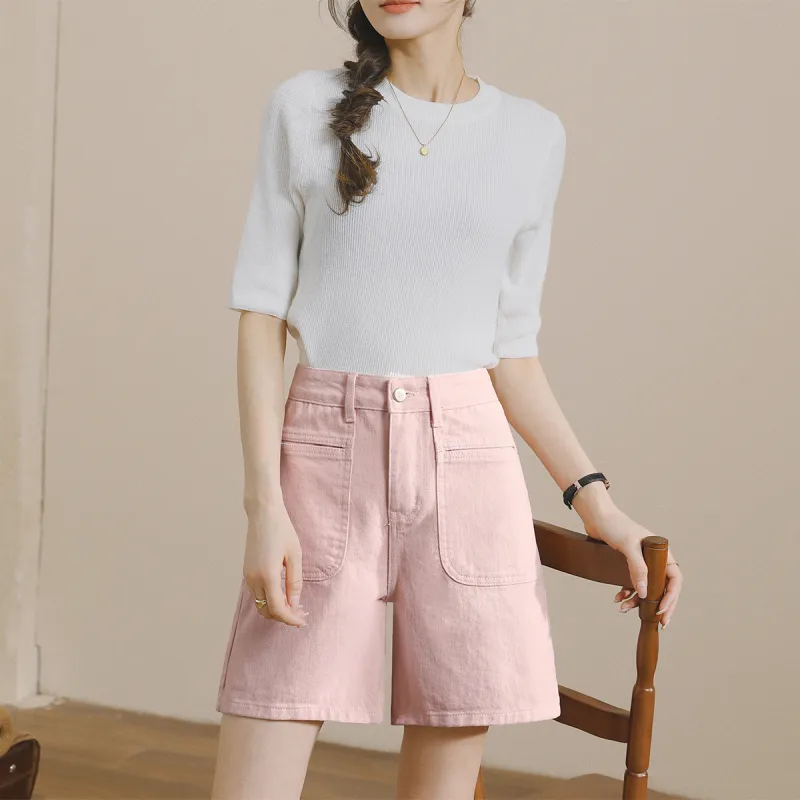 HIPPIEMISS Denim Shorts Women's Pink-2