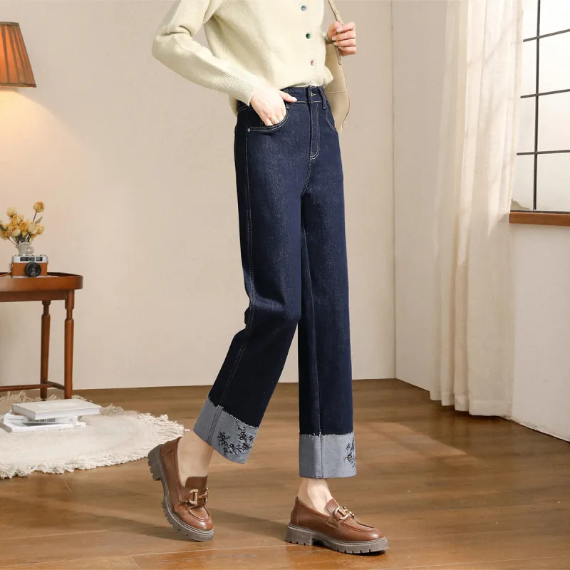 HIPPIEMISS Jeans Women's Normal Washed Blue-5