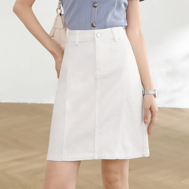 HIPPIEMISS Denim Short Skirts Women's White-2
