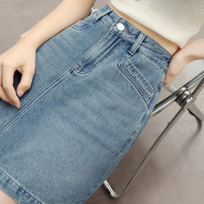 HIPPIEMISS Denim Short Skirts Women's Vintage Blue-6