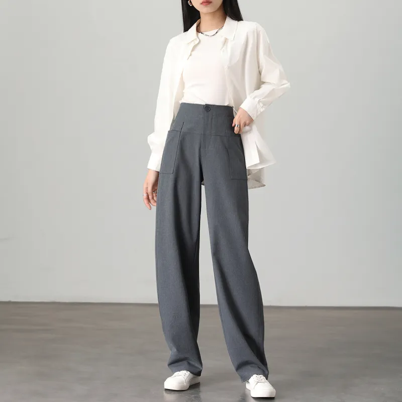 HIPPIEMISS Casual Pants Women's Gray-2