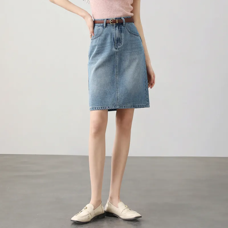 HIPPIEMISS Denim Short Skirts Women's Light Blue-4