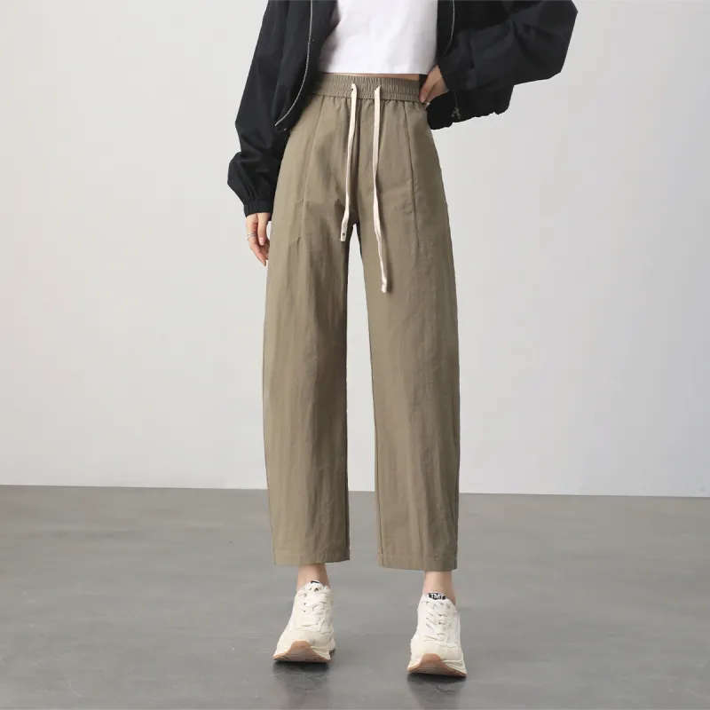 HIPPIEMISS Casual Pants Women's Light Olive Green-3