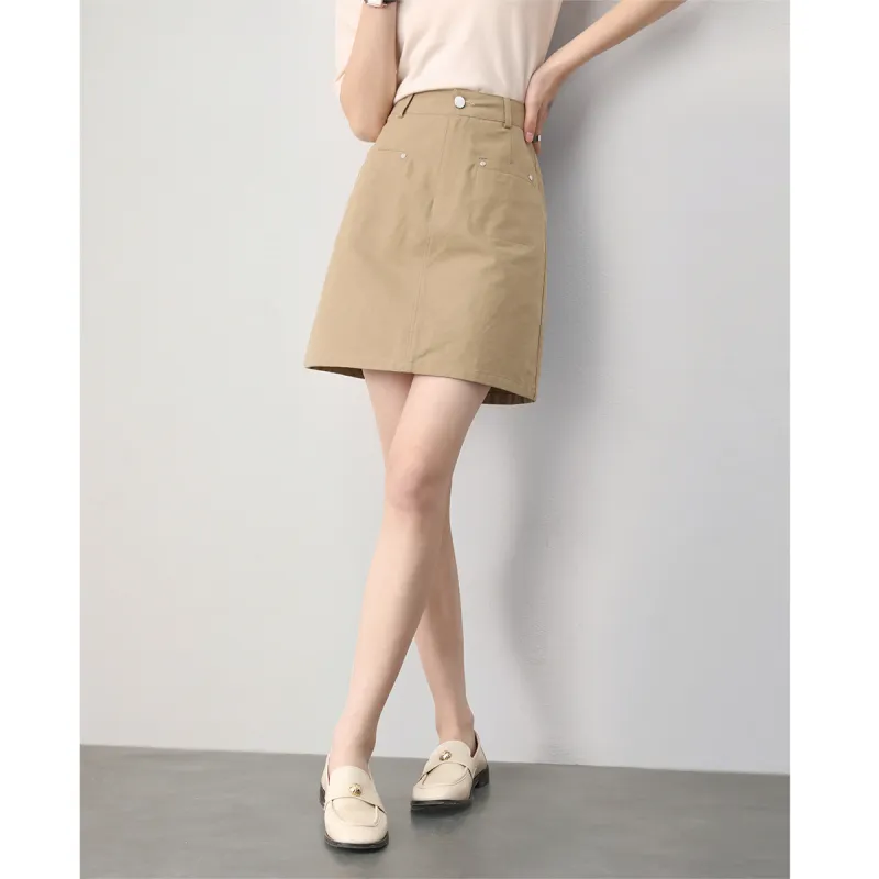 HIPPIEMISS Casual Short Skirts Women's Khaki-4