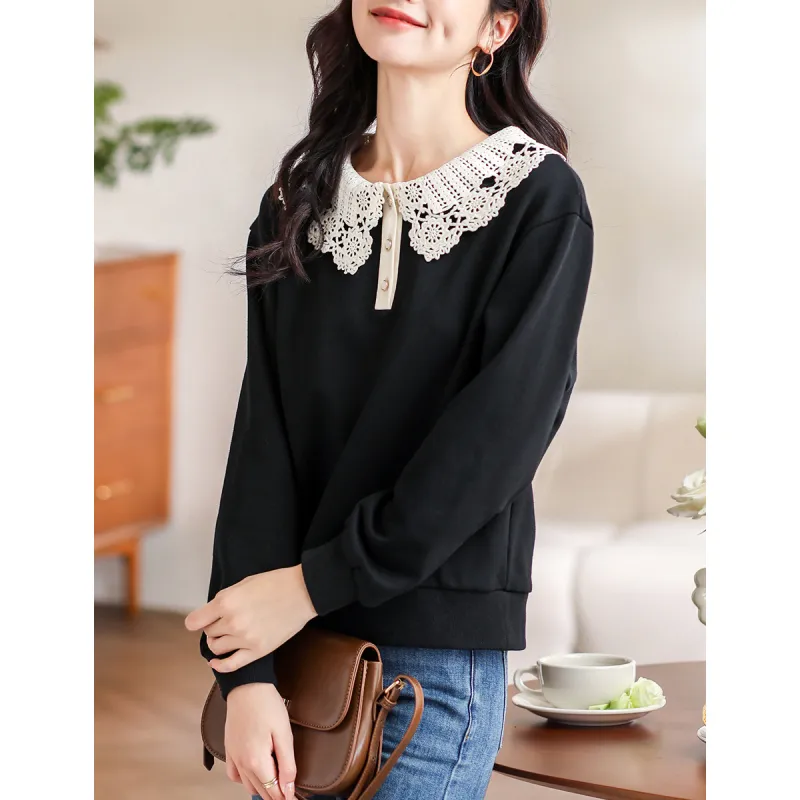 HIPPIEMISS Drop Shoulder Sleeve T Shirt Women's Black-3