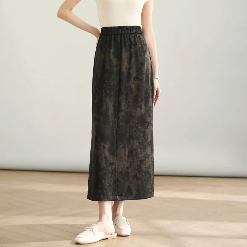 HIPPIEMISS Denim Long Skirts Women's Black-2