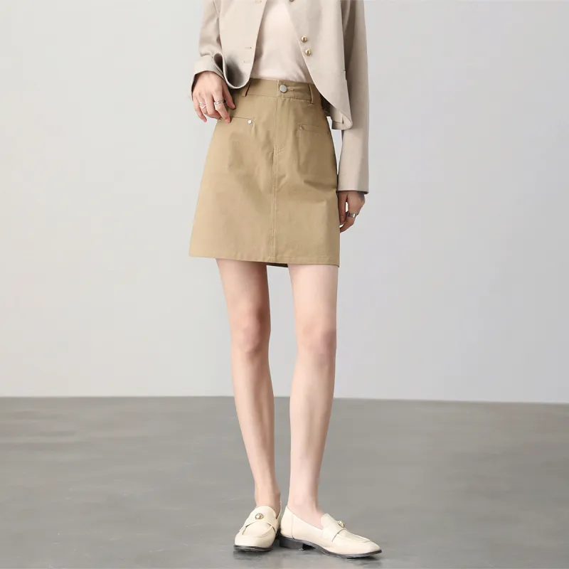 HIPPIEMISS Casual Short Skirts Women's Khaki-7