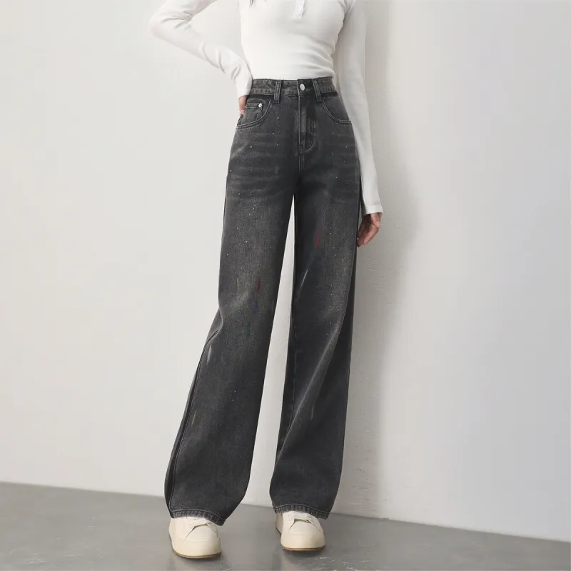 HIPPIEMISS Jeans Women's Black Gray Color-5