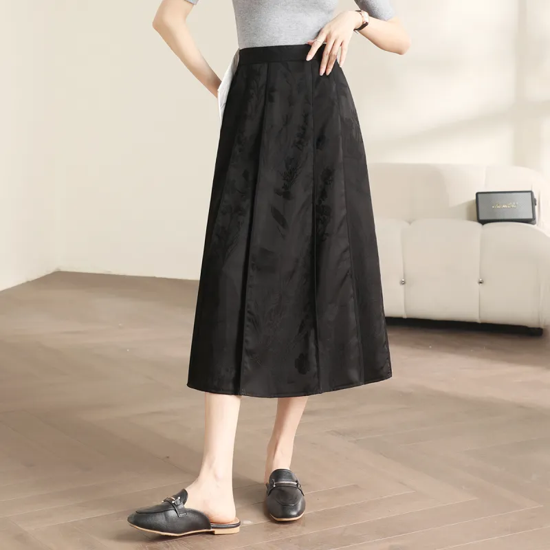 HIPPIEMISS Casual Long Skirts Women's Black-7