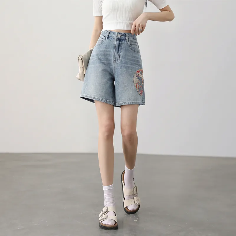 HIPPIEMISS Denim Shorts Women's Light Blue-2