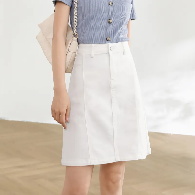HIPPIEMISS Denim Short Skirts Women's White-9