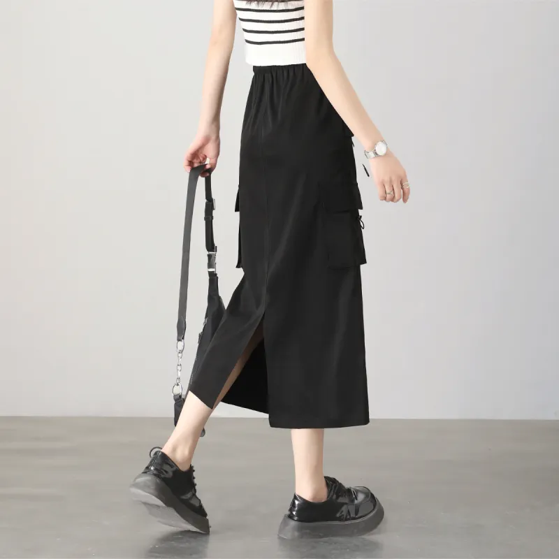 HIPPIEMISS Casual Long Skirts Women's Black-9