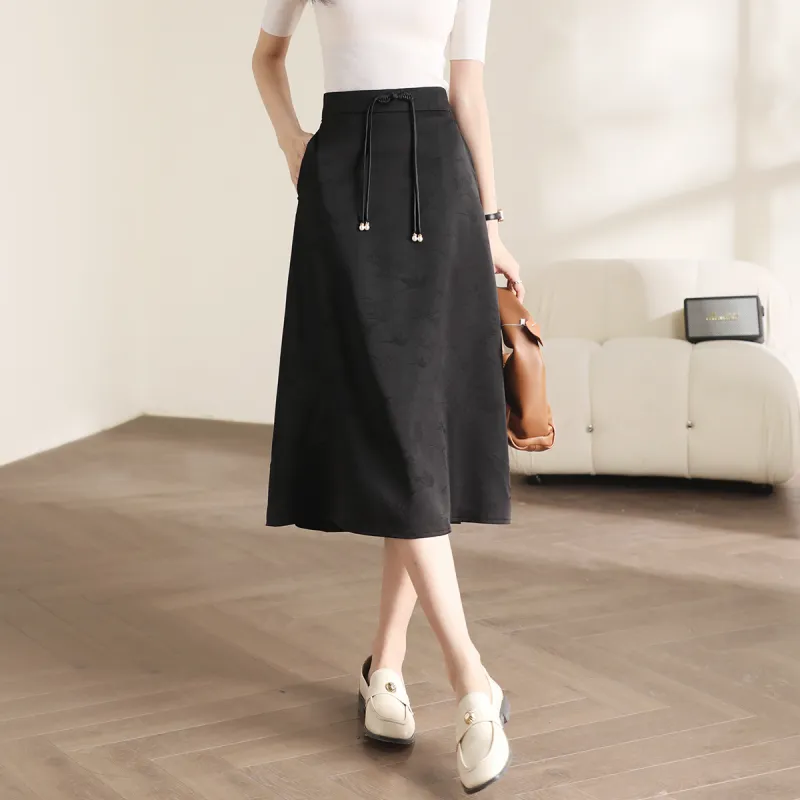 HIPPIEMISS Casual Long Skirts Women's Black-4