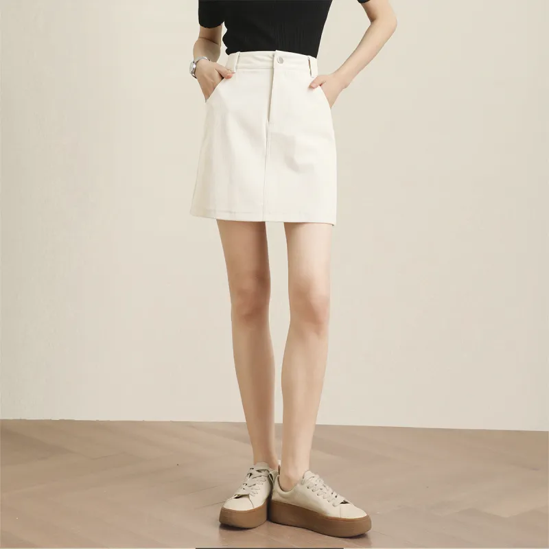 HIPPIEMISS Casual Short Skirts Women's Beige-3