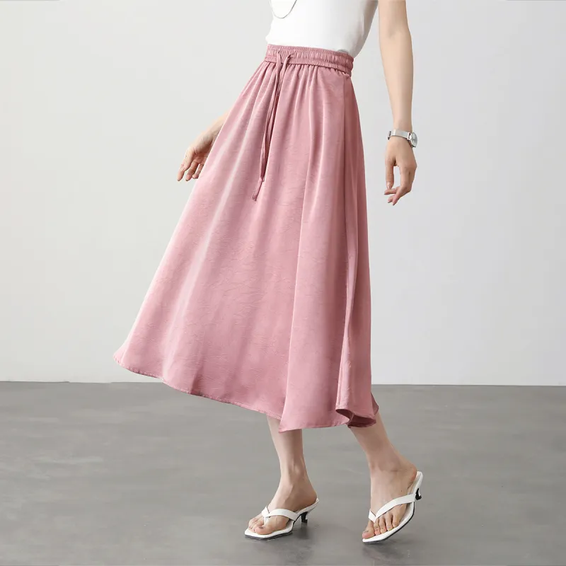 HIPPIEMISS Casual Long Skirts Women's Plum Red-6