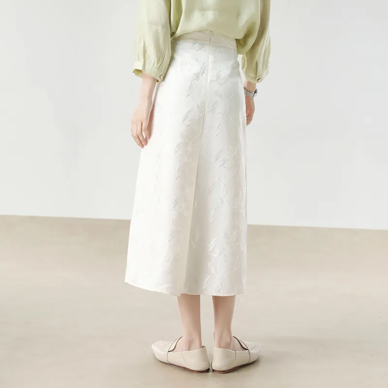 HIPPIEMISS Casual Long Skirts Women's Ecru-9