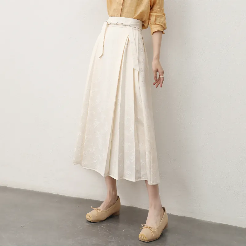 HIPPIEMISS Casual Long Skirts Women's Beige-8