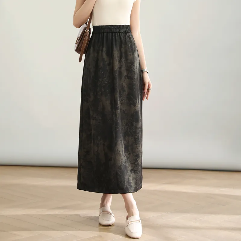 HIPPIEMISS Denim Long Skirts Women's Black-5
