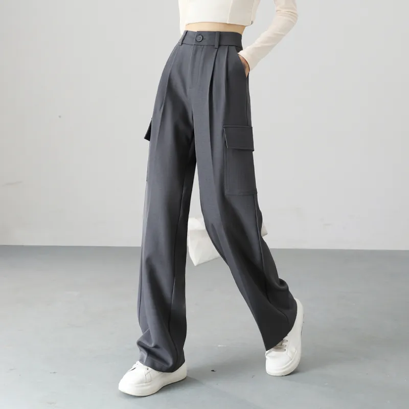 HIPPIEMISS Casual Pants Women's Gray-2