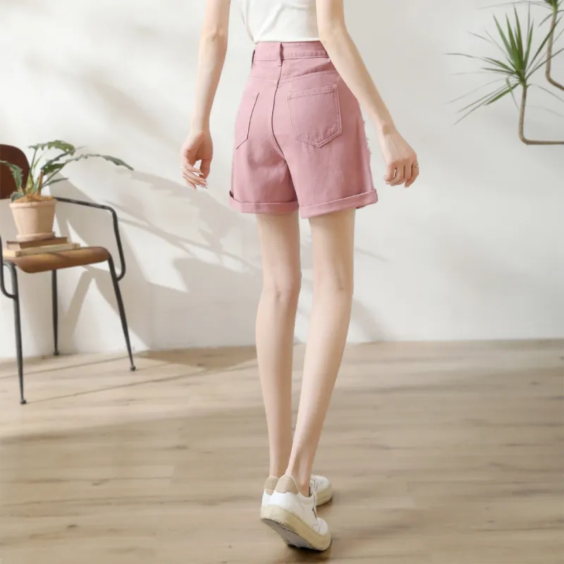 HIPPIEMISS Denim Shorts Women's Pink-5