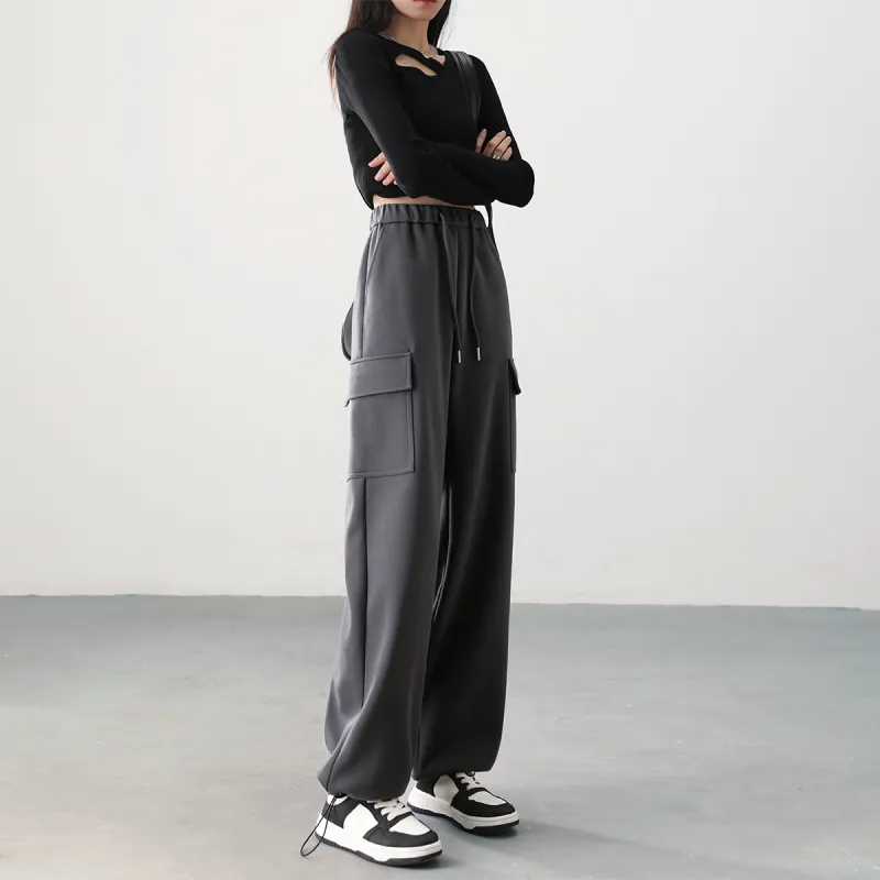 HIPPIEMISS Cargo Pants Women's Gray-9