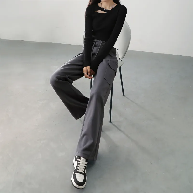 HIPPIEMISS Cargo Pants Women's Gray-3