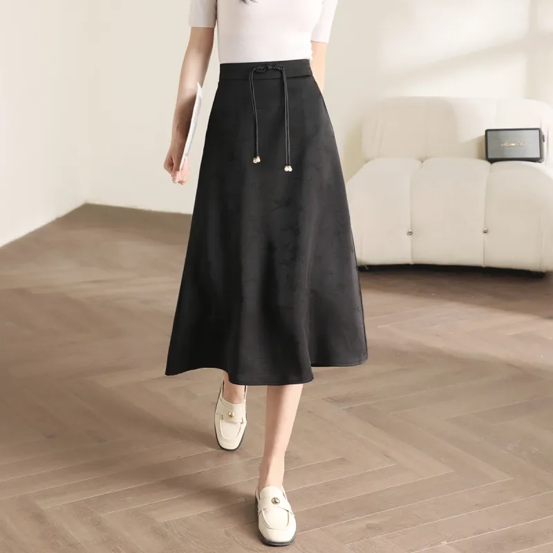 HIPPIEMISS Casual Long Skirts Women's Black-6