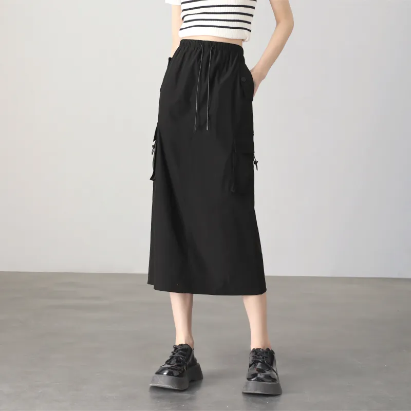 HIPPIEMISS Casual Long Skirts Women's Black-5