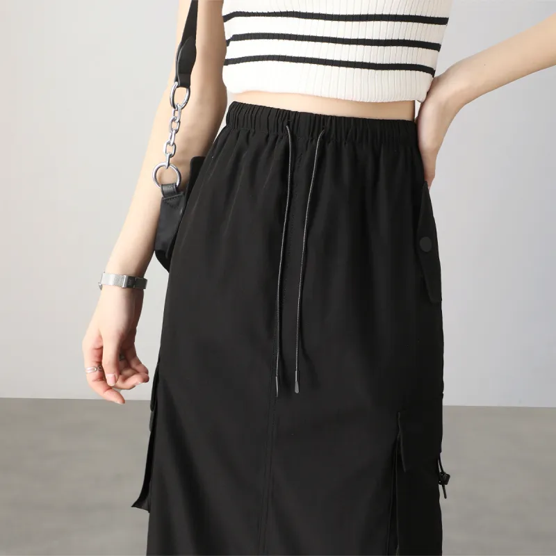 HIPPIEMISS Casual Long Skirts Women's Black-10