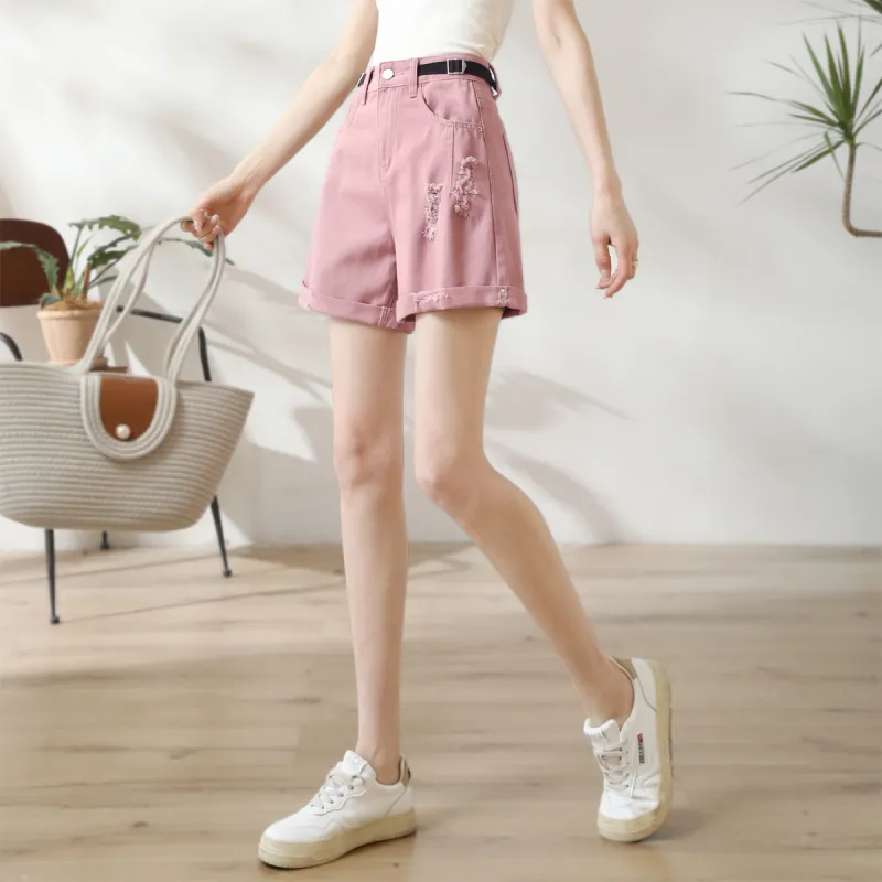 HIPPIEMISS Denim Shorts Women's Pink-2