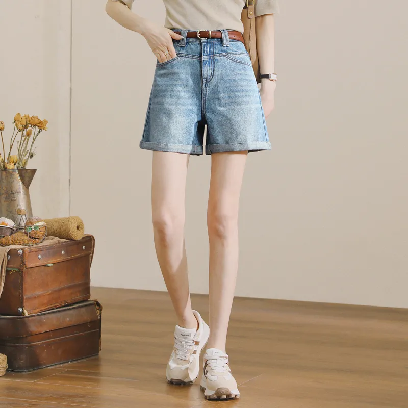 HIPPIEMISS Denim Shorts Women's Vintage Light Blue-9