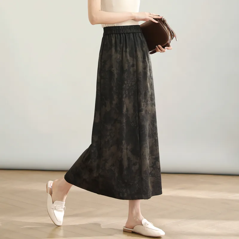HIPPIEMISS Denim Long Skirts Women's Black-3