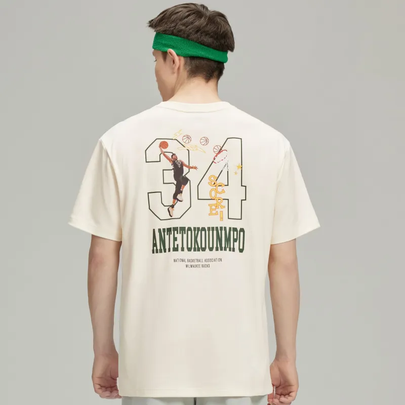 NBA Milwaukee Bucks T Shirts Unisex Ecru-2