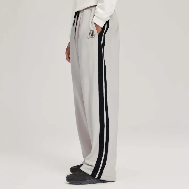 NBA Knitted Sports Pants Unisex Light Gray White-5
