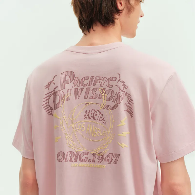 NBA Los Angeles Lakers T Shirt Unisex Pink-6