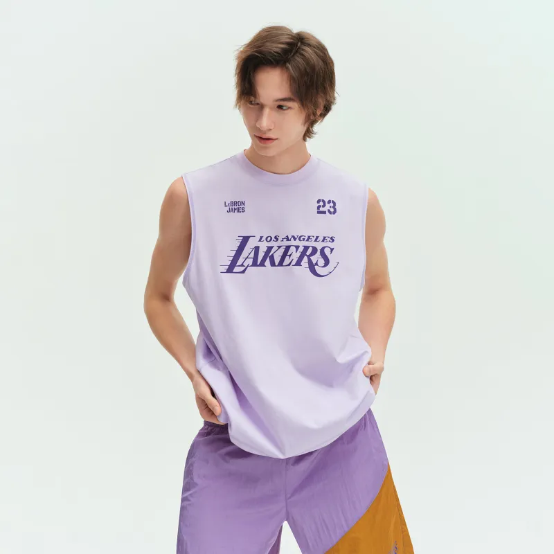 NBA Los Angeles Lakers Team Culture Collection Tank Tops Unisex Light Purple-6