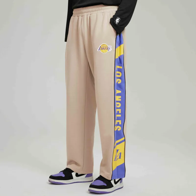 NBA Los Angeles Lakers Casual Pants Unisex Camel White-3