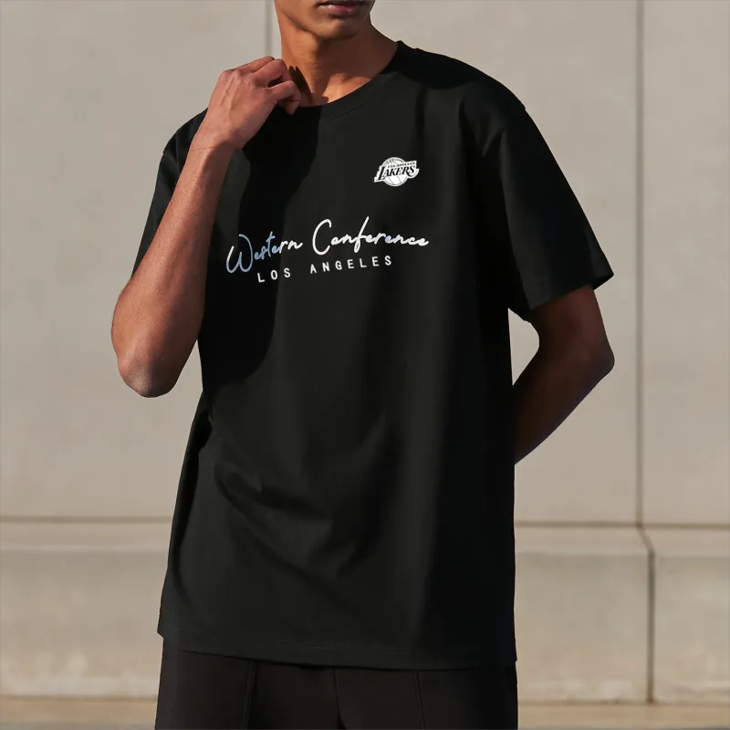 NBA Drop Shoulder Sleeve T-Shirt Unisex Black-4