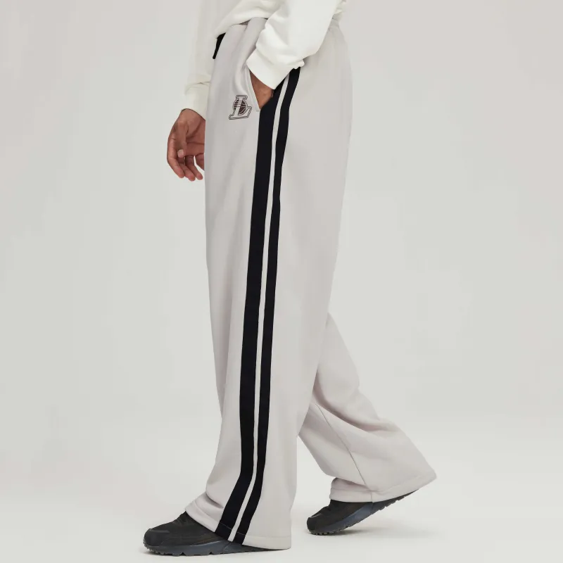NBA Knitted Sports Pants Unisex Light Gray White-6