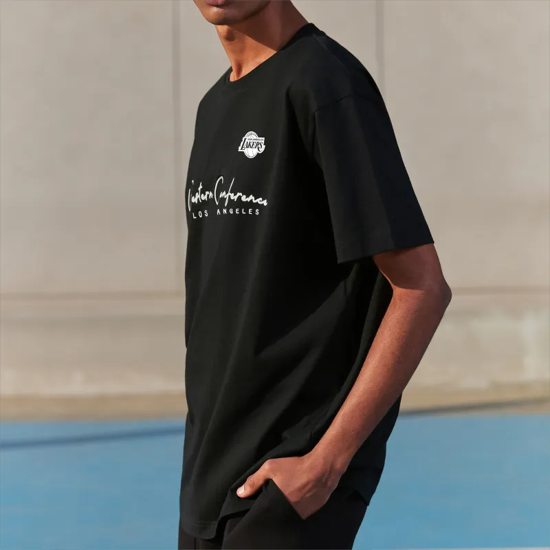 NBA Drop Shoulder Sleeve T-Shirt Unisex Black-5