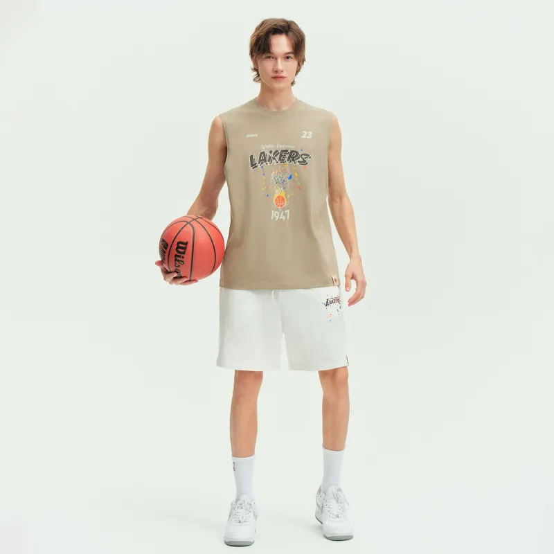 NBA Los Angeles Lakers Team Culture Collection Tank Top Unisex Khaki-3