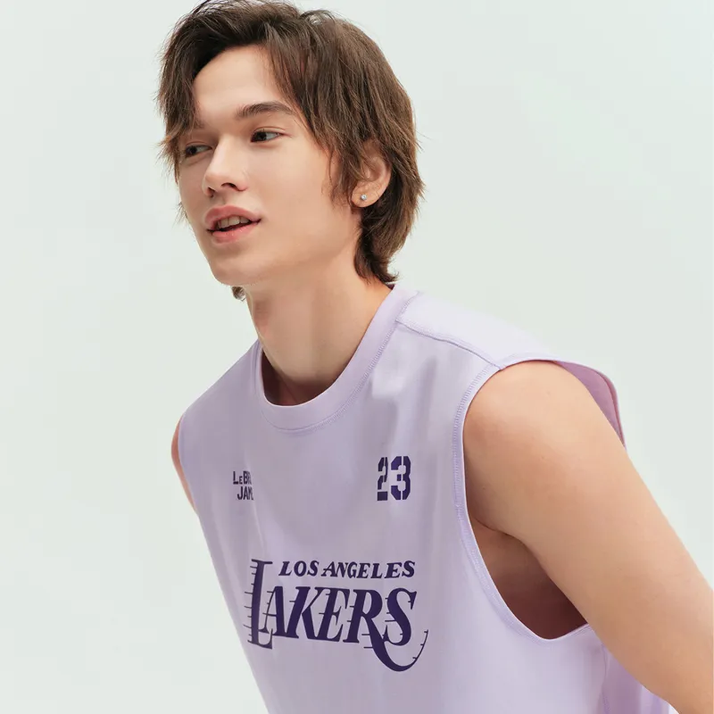 NBA Los Angeles Lakers Team Culture Collection Tank Tops Unisex Light Purple-3