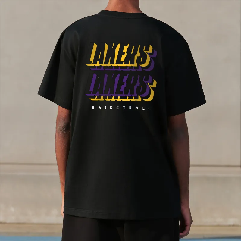 NBA Drop Shoulder Sleeve T-Shirt Unisex Black-3