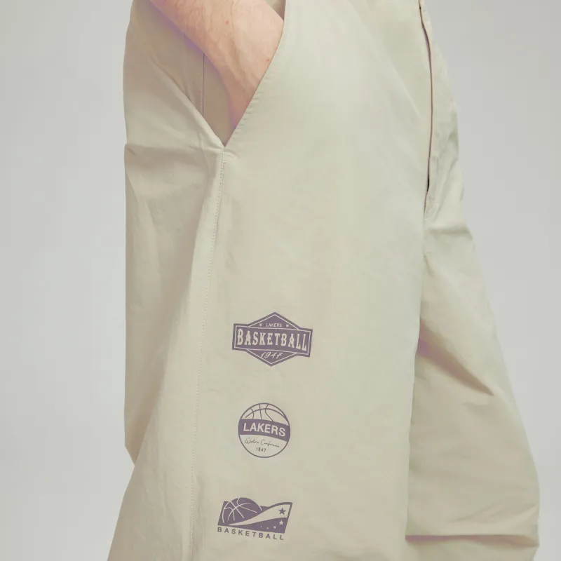 NBA Los Angeles Lakers Team Culture Collection Casual Pants Unisex Light Gray White-3